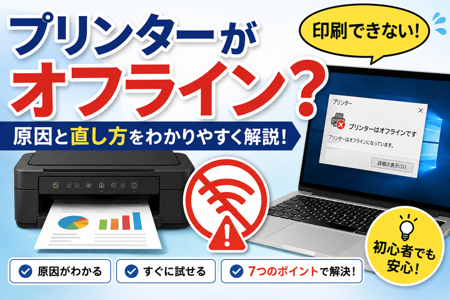 プリンターがオフラインになる原因と直し方｜Windowsで確認する7つのポイント【キャノン・エプソン・ブラザー対応】