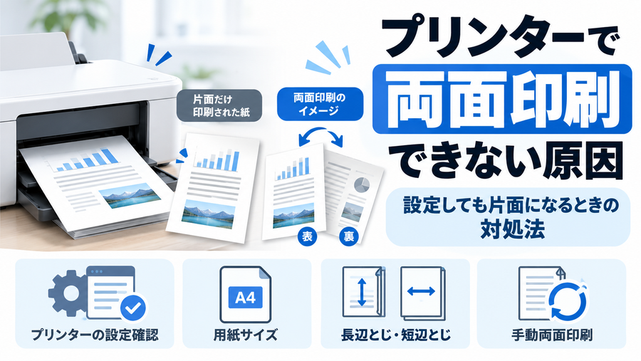 プリンターで両面印刷できない原因｜設定しても片面になるときの対処法