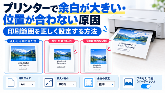 プリンターで余白が大きい・位置が合わない原因｜印刷範囲を正しく設定する方法