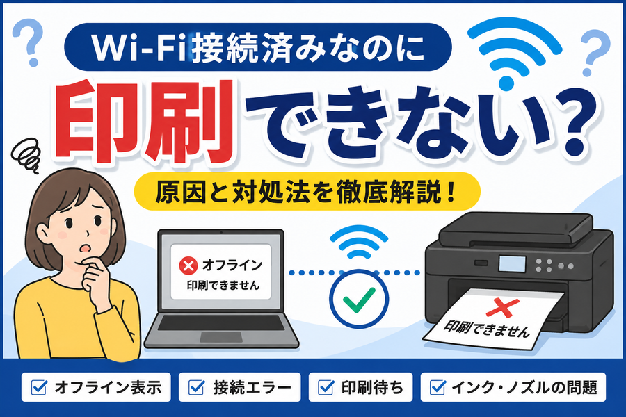 Wi-Fi接続済みなのに印刷できない原因｜プリンターがオフラインになる対処法を徹底解説