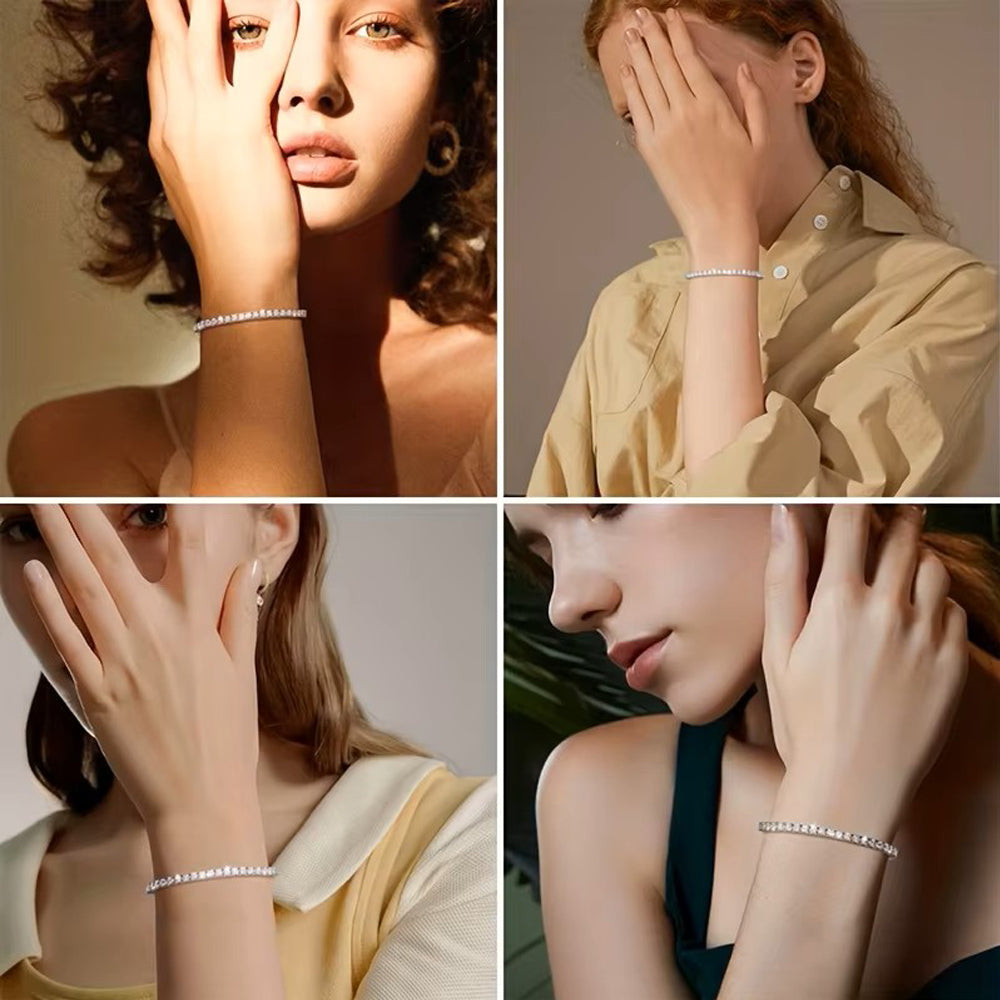 モアサナイト　ダイヤモンド の2.5倍の輝き Aj forever  2.37ct シルバー925 テニスチェーンブレスレット