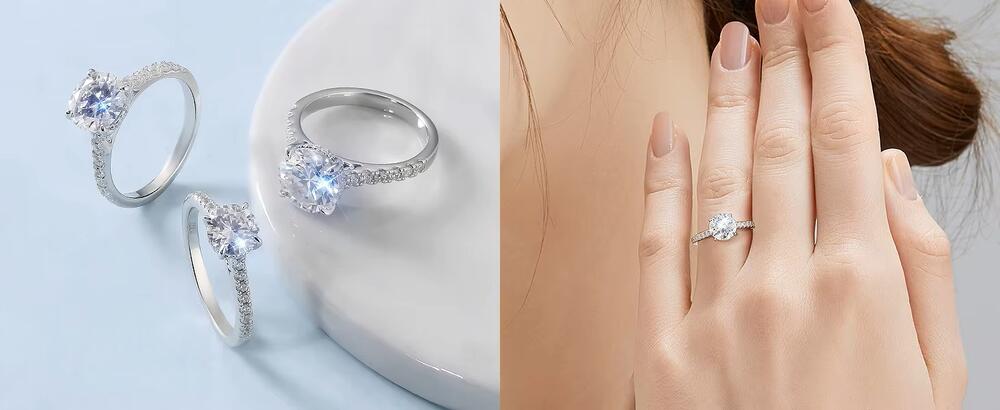 ダイヤモンド の2.5倍の輝き Aj forever モアサナイト １ct シルバー925 指輪
