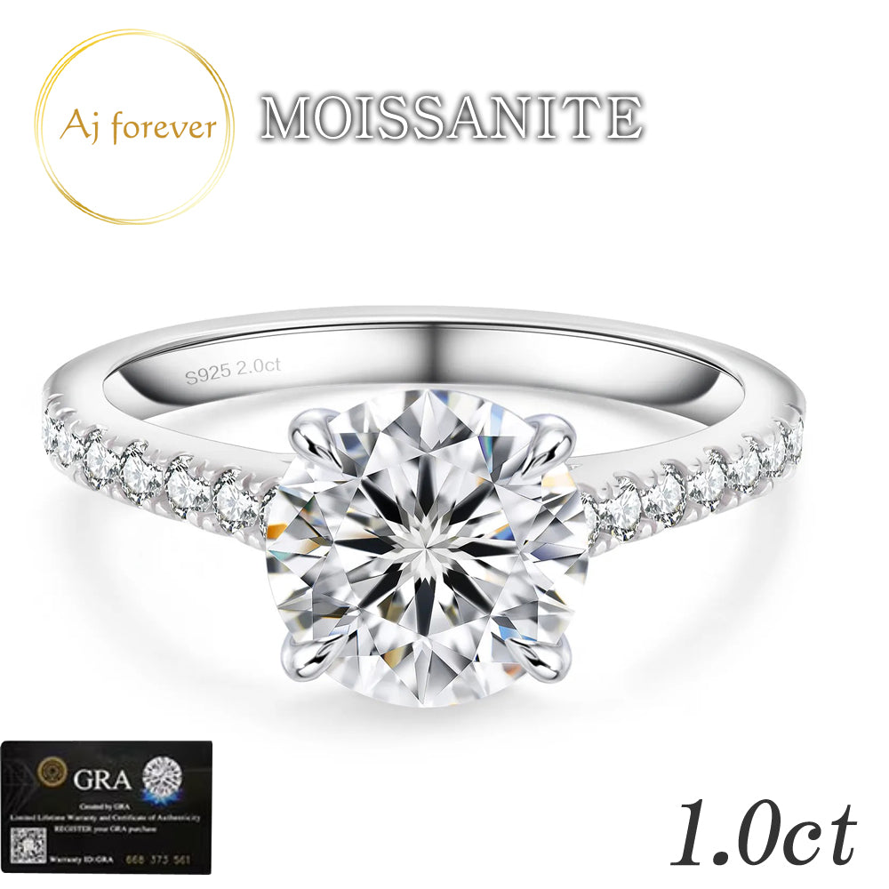 ダイヤモンド の2.5倍の輝き Aj forever モアサナイト １ct シルバー925 指輪