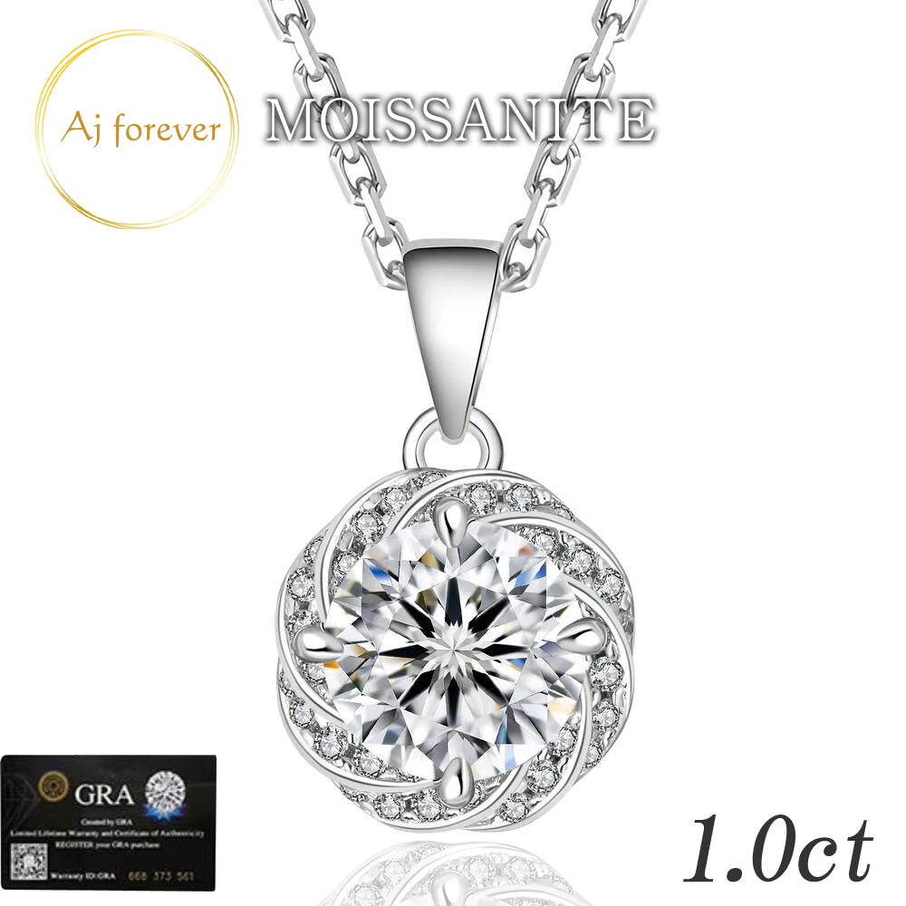 ダイヤモンド の2.5倍の輝き Aj forever モアサナイト １ct シルバー925 プチネックレス