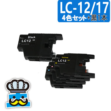 プリンターインク ブラザー  LC12  ４色セット＋黒 互換インク  brother  対応機種： DCP-J725N MFC-J955DWN MFC-J955DN MFC-J825N MFC-J705DW MFC-J705D DCP-J925N DCP-J525N