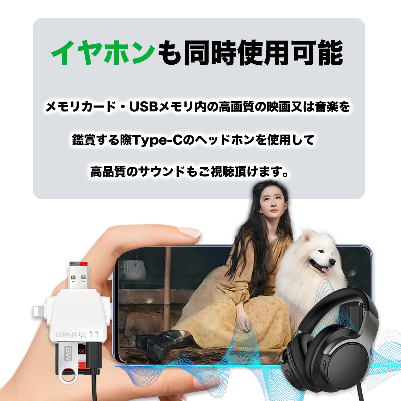SDカードリーダー 7in1 iPhone iPad Android パソコン 対応 ２TB 対応 マルチカードリーダ― OTG 変換アダプター Type-C Lightning iPhone15 スマホ カードリーダー USB MicroSDカード USB ポート アイフォン TFカード バックアップ データ カメラリーダー 写真保存