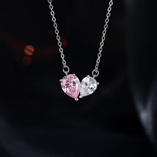 ピンクダイヤモンド の2.5倍の輝き Aj forever ピンクモアサナイト 1.5ct シルバー925 ハート型 プチネックレス