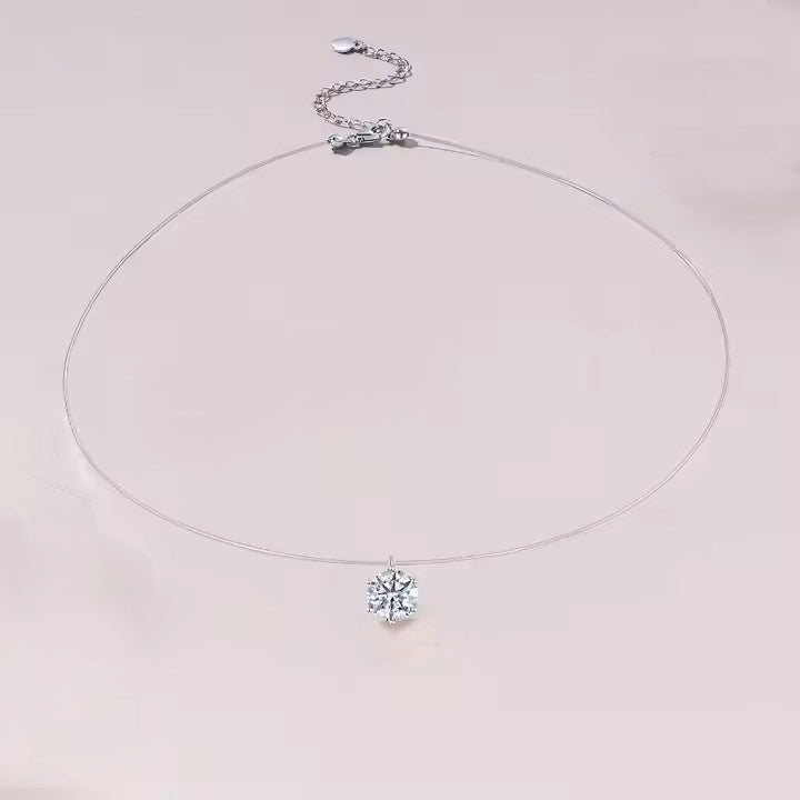 ダイヤモンド の2.5倍の輝き Aj forever モアサナイト 0.8ct 2.0ct シルバー925 プチネックレス