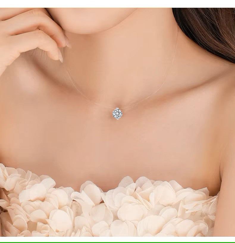 ダイヤモンド の2.5倍の輝き Aj forever モアサナイト 0.8ct 2.0ct シルバー925 プチネックレス