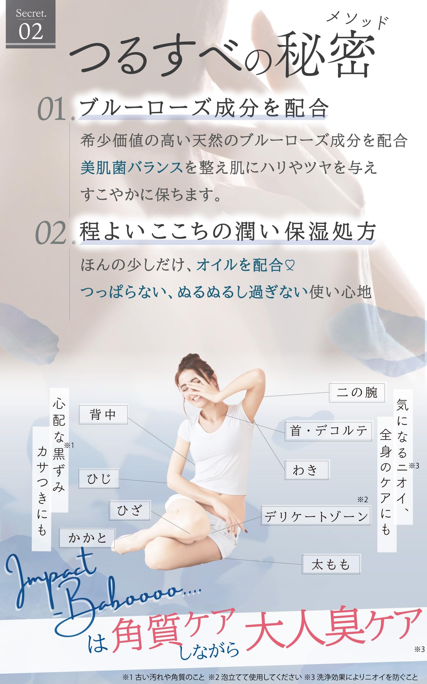 美肌菌を増やしながら悪玉菌を減らす！ ｍysti'Ｑue impact-Baboooo 香水スクラブ インパクト バブー ボディスクラブ