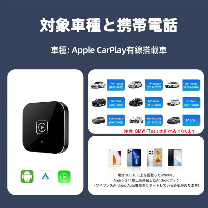ワイヤレス CarPlay ai box アダプター YouTube Netflix が車内で視聴可能【2025年新製品】