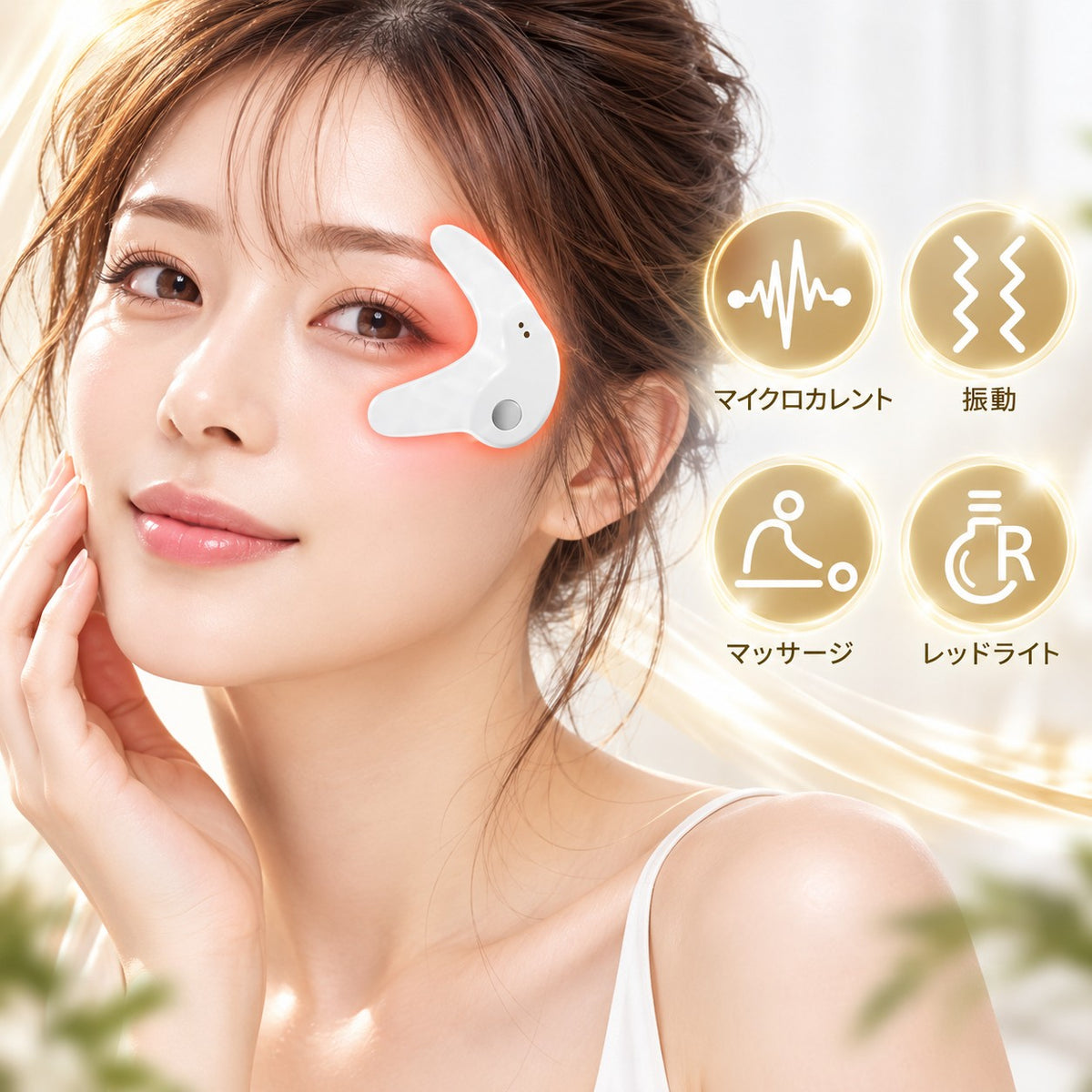 リフトアップ 美顔器 EMS 目元マッサージャー レッドライトアイマッサージャー