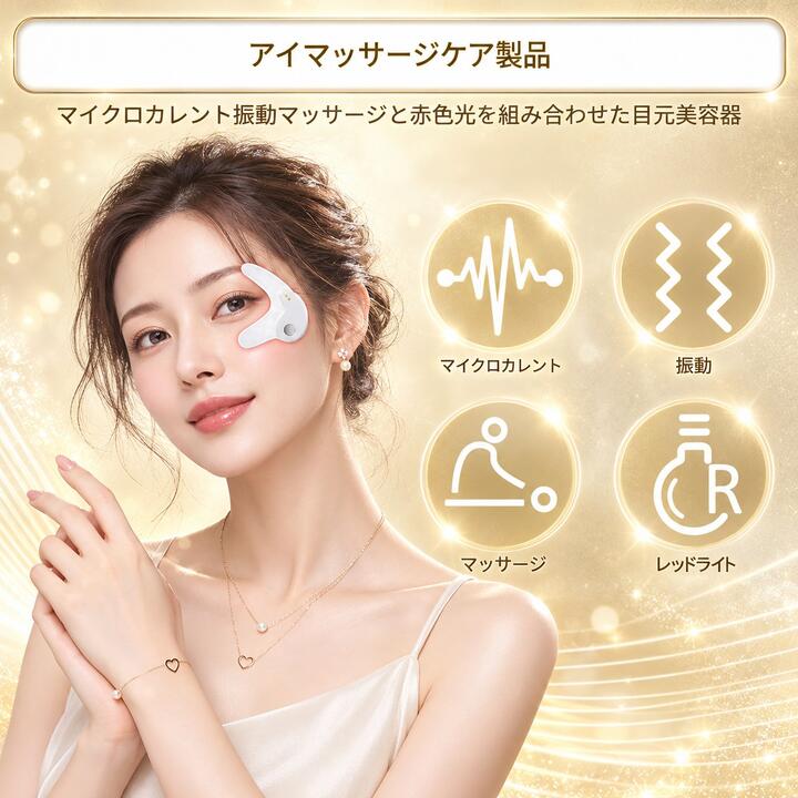 リフトアップ 美顔器 EMS 目元マッサージャー レッドライトアイマッサージャー