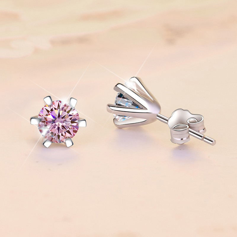 ダイヤモンド の2.5倍の輝き Aj forever ピンク モアッサナイト １ct シルバー925 スタッド ピアス
