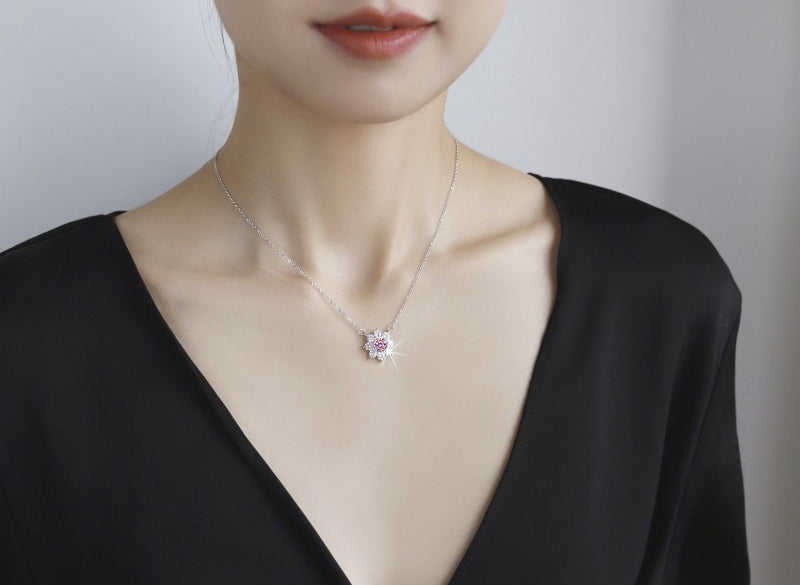ピンクダイヤモンド の2.5倍の輝き Aj forever ピンクモアッサナイト １ct シルバー925 プチネックレス