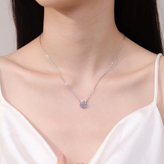ピンクダイヤモンド の2.5倍の輝き Aj forever ピンクモアッサナイト １ct シルバー925 プチネックレス