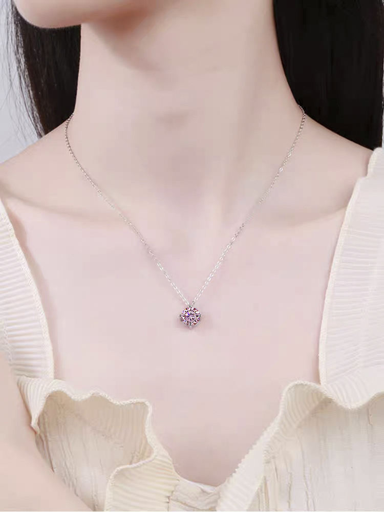 ピンクダイヤモンド の2.5倍の輝き Aj forever ピンクモアッサナイト １ct シルバー925 プチネックレス