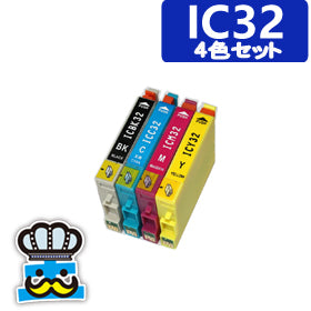 プリンターインク エプソン IC32 4色セット IC4CL32 互換インク EPSON 対応機種： L-4170G、PM-A700、PM-A750、PM-A850、PM-A850V 、PM-A870、PM-A890、PM-D600、PM-D750、PM-D750V、PM-D770、PM-D800、PM-G700、PM-G720、PM-G730、PM-G800、PM-G800V、PM-G820
