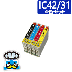 プリンターインク エプソン IC42/31 4色セット IC4CL42/31  互換インク  EPSON 対応機種：PX-V630｜PX-A650｜