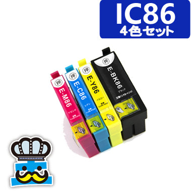 プリンターインク エプソン IC86 ４色セット IC4CL86 互換インク EPSON  ICBK86 ICC86 ICM86 ICY86 対応機種 PX-M680F