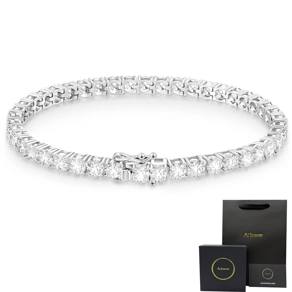 モアサナイト　ダイヤモンド の2.5倍の輝き Aj forever  2.37ct シルバー925 テニスチェーンブレスレット