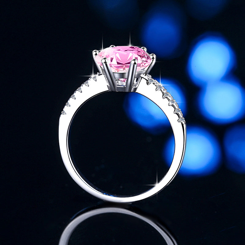 ダイヤモンド の2.5倍の輝き Aj forever ピンク モアサナイト １ct シルバー925 指輪