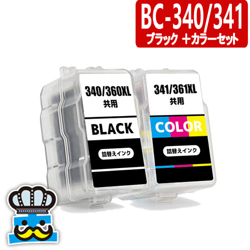 プリンターインク キャノン  BC-340 BC-341 詰め替え用インクカートリッジ　ブラック＋カラーセット   CANON  対応機種： MG2130, PIXUS MG3130, PIXUS MG3230, PIXUS MG3530BK, PIXUS MG3530WH, PIXUS MG3630BK, PIXUS MG3630WH, PIXUS MG4130, PIXUS MG4230, PIXUS MX513, PIXUS MX523, PIXUS TS5130, PIXUS TS5130S