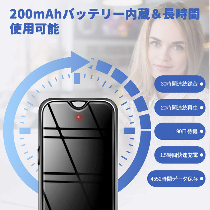 ボイスレコーダー 小型 32GB iPhone android スマホ 録音管理 最大2276時間録音 大容量 軽量 長時間録音 USB充電 ICボイスレコーダー 録音機 超小型 マグネット 磁石 音声検知 遠距離録音 簡単操作 高音質 ワンタッチ ビジネス 授業 インタビューなどに QZT アイフォン IOS