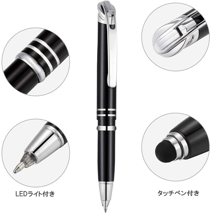 光る ボールペン LED付 タッチペン 3in1 多機能ペン