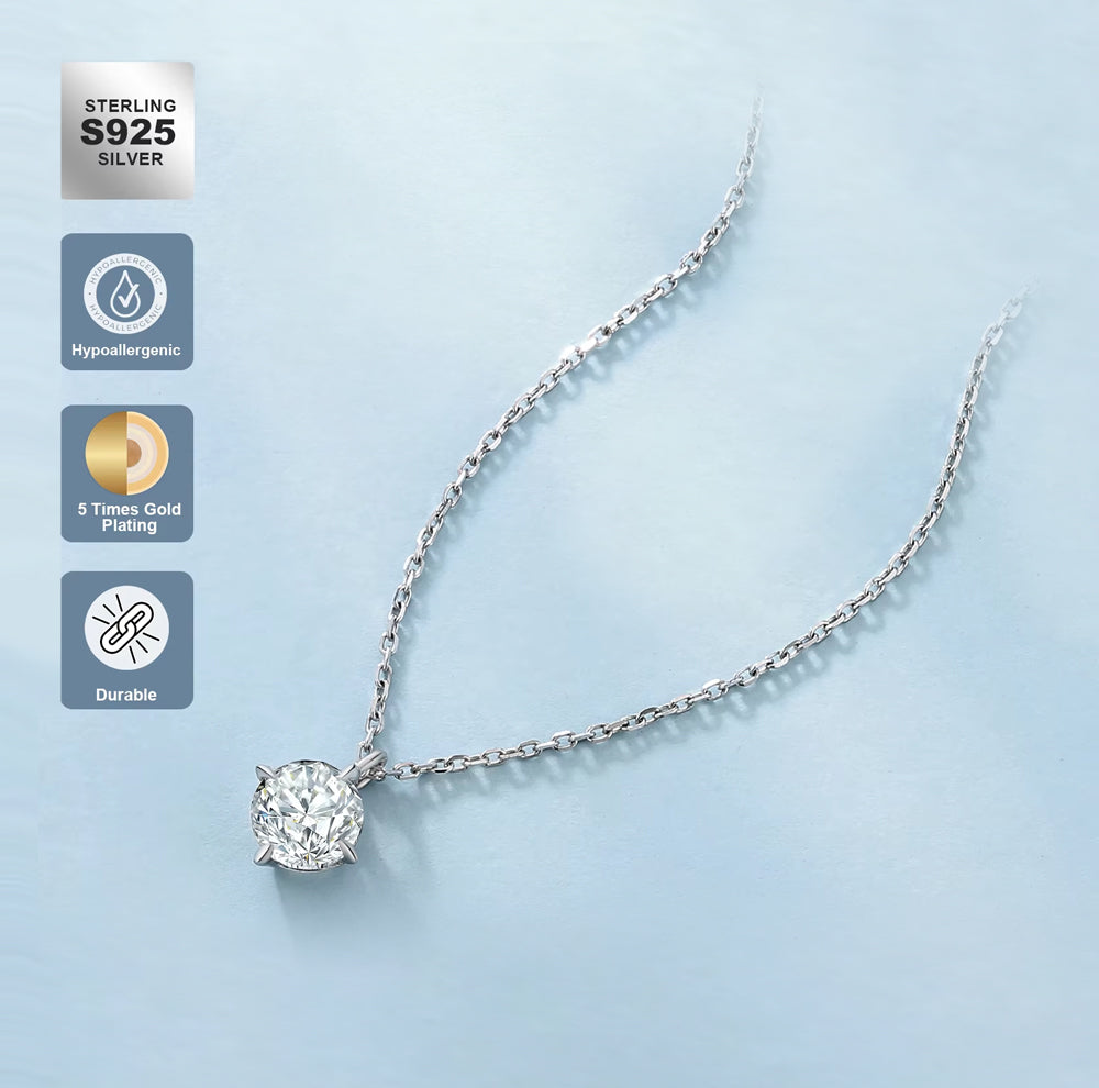 ダイヤモンド の2.5倍の輝き Aj forever モアッサナイト 0.5ct シルバー925 プチネックレス