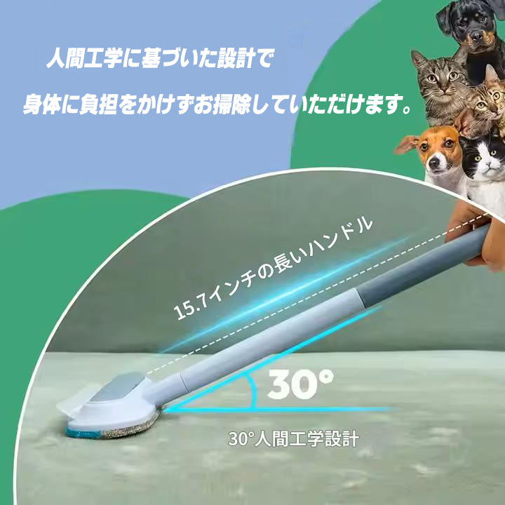 スクリーンクリーニングブラシ 4in1 抜け毛取りクリーナー エチケットブラシ 窓ガラス掃除ブラシ