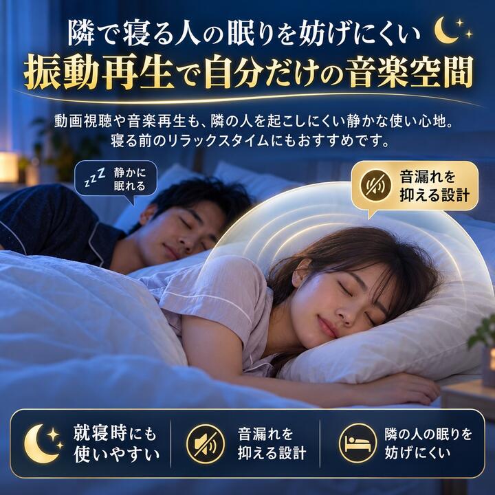 骨伝導 スリープスピーカー Bluetooth 5.3 枕下スピーカー ワイヤレス ホワイトノイズ対応 自動オフタイマー付き 充電式 小型 軽量