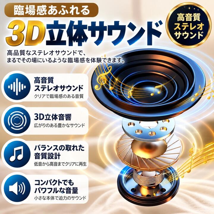骨伝導 スリープスピーカー Bluetooth 5.3 枕下スピーカー ワイヤレス ホワイトノイズ対応 自動オフタイマー付き 充電式 小型 軽量