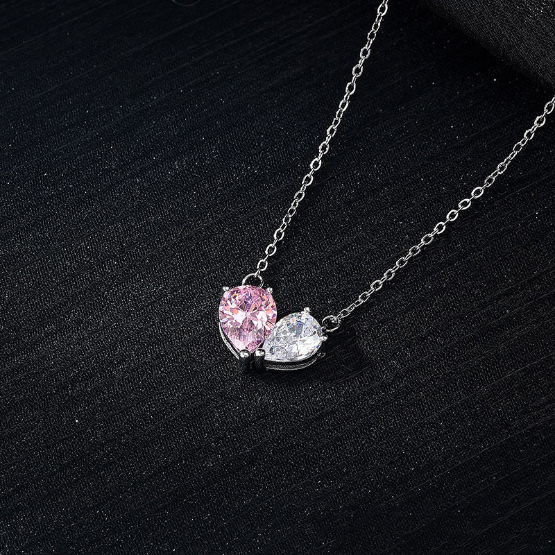 ピンクダイヤモンド の2.5倍の輝き Aj forever ピンクモアサナイト 1.5ct シルバー925 ハート型 プチネックレス