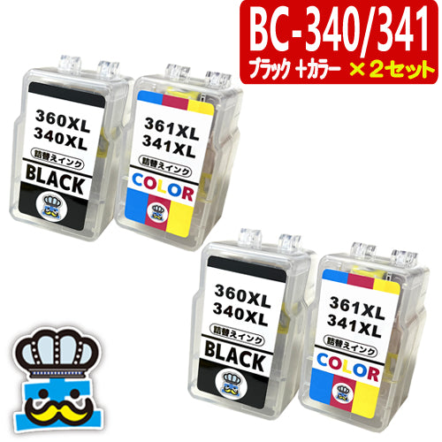 プリンターインク キャノン  BC-340XL BC-341XL ブラック＆カラー２セット  CANON 詰替えインク  対応機種：PIXUS MG2130, PIXUS MG3130, PIXUS MG3230, PIXUS MG3530BK, PIXUS MG3530WH, PIXUS MG3630BK, PIXUS MG3630WH, PIXUS MG4130, PIXUS MG4230, PIXUS MX513, PIXUS MX523, PIXUS TS5130, PIXUS TS5130S
